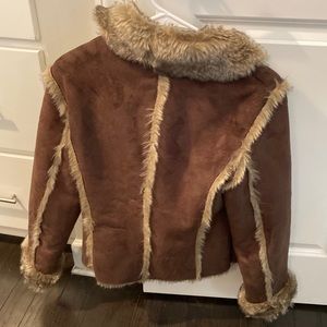 Suede and faux fur jacket.